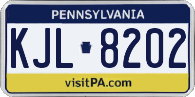 PA license plate KJL8202