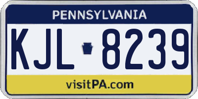 PA license plate KJL8239