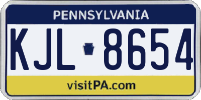 PA license plate KJL8654