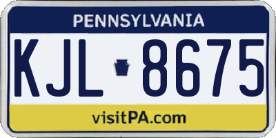PA license plate KJL8675