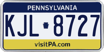 PA license plate KJL8727