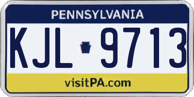 PA license plate KJL9713