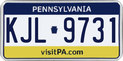 PA license plate KJL9731