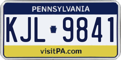 PA license plate KJL9841