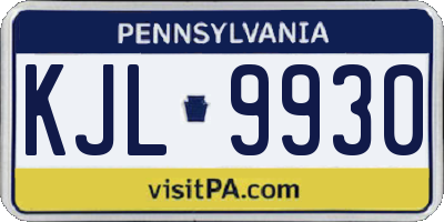 PA license plate KJL9930