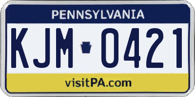 PA license plate KJM0421