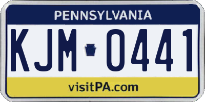 PA license plate KJM0441