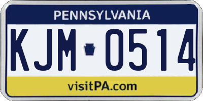 PA license plate KJM0514
