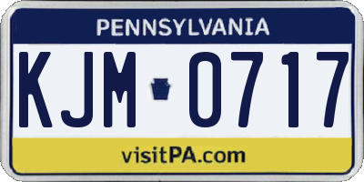PA license plate KJM0717