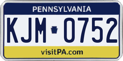 PA license plate KJM0752