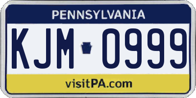 PA license plate KJM0999
