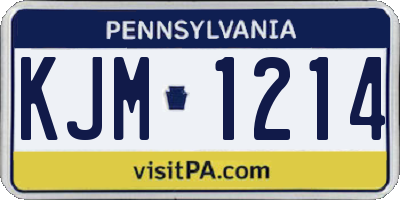 PA license plate KJM1214