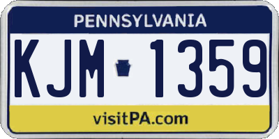 PA license plate KJM1359