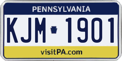 PA license plate KJM1901