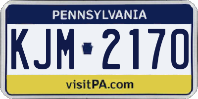 PA license plate KJM2170