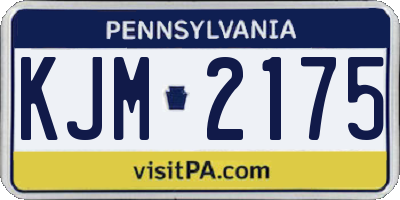 PA license plate KJM2175