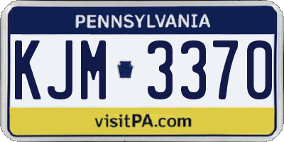 PA license plate KJM3370