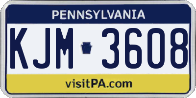PA license plate KJM3608