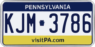 PA license plate KJM3786