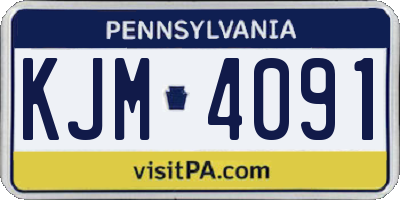 PA license plate KJM4091