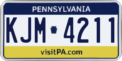 PA license plate KJM4211