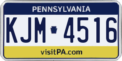 PA license plate KJM4516