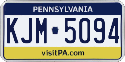 PA license plate KJM5094