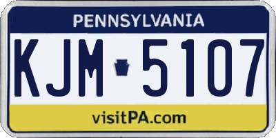 PA license plate KJM5107