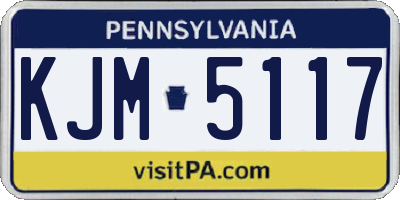 PA license plate KJM5117