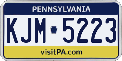 PA license plate KJM5223