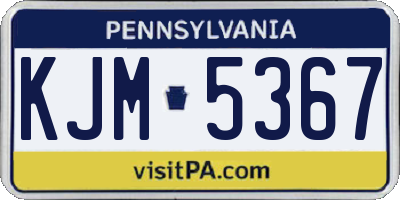PA license plate KJM5367