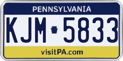 PA license plate KJM5833