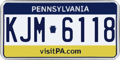 PA license plate KJM6118
