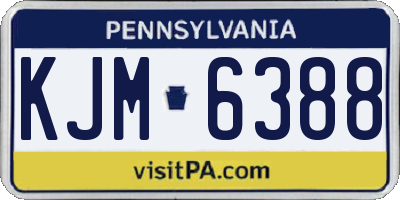 PA license plate KJM6388