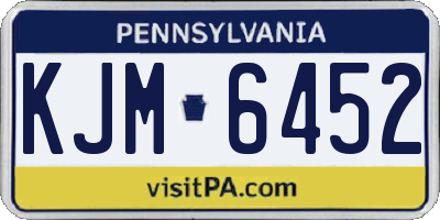 PA license plate KJM6452