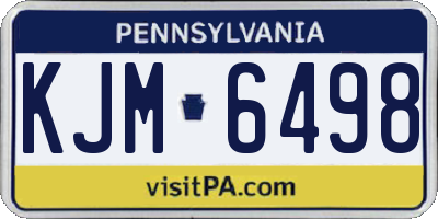 PA license plate KJM6498