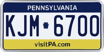 PA license plate KJM6700