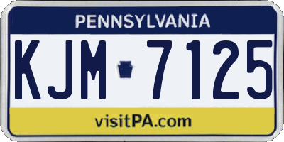 PA license plate KJM7125