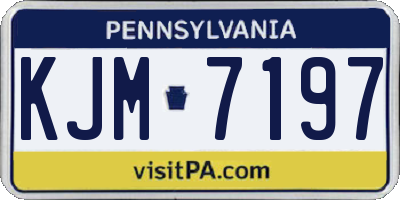 PA license plate KJM7197