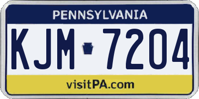 PA license plate KJM7204