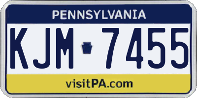 PA license plate KJM7455