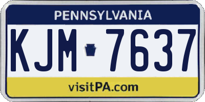 PA license plate KJM7637