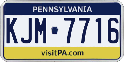 PA license plate KJM7716