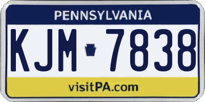 PA license plate KJM7838