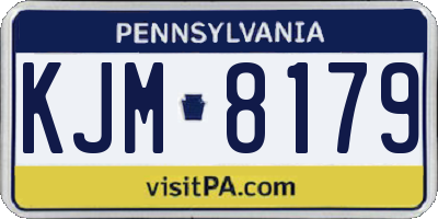 PA license plate KJM8179