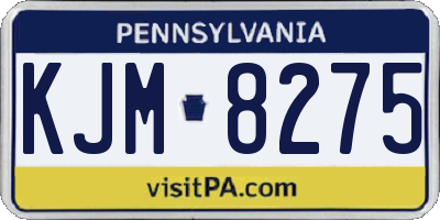 PA license plate KJM8275