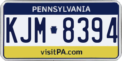 PA license plate KJM8394