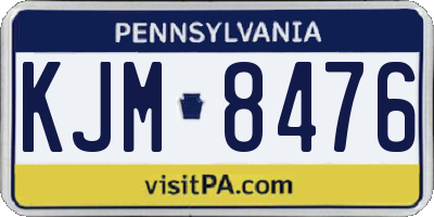 PA license plate KJM8476