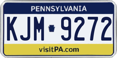 PA license plate KJM9272