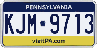 PA license plate KJM9713
